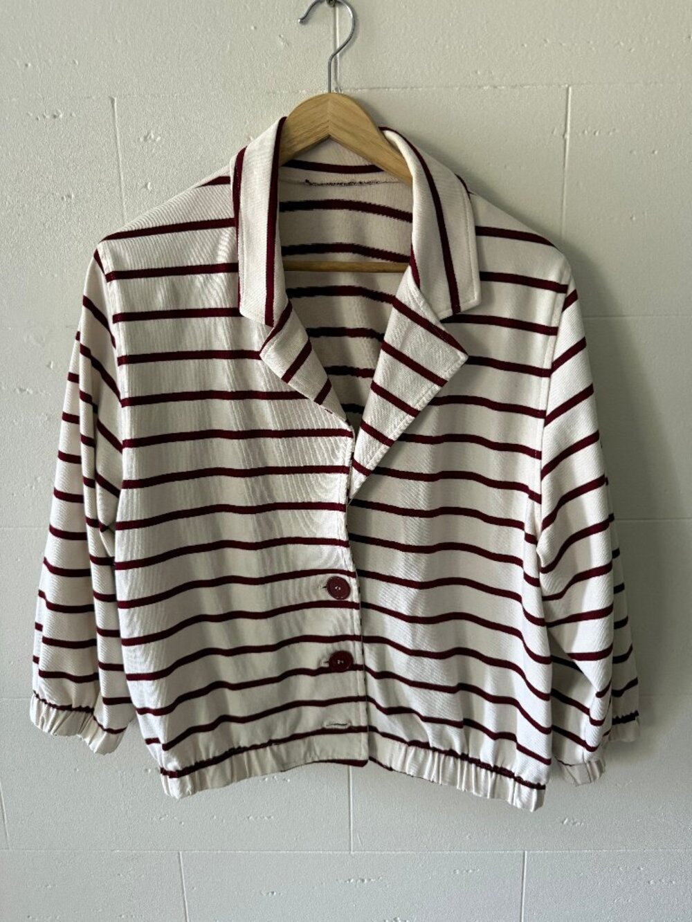 American Apparel | Y2K Bold Striped Collar Cotton Cardigan Casual | Large